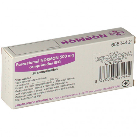 PARACETAMOL NORMON 500 mg COMPRIMIDOS EFG PARACETAMOL NORMON 500 mg COMPRIMIDOS EFG