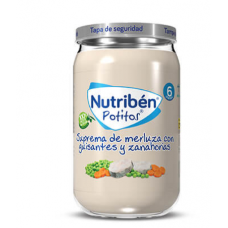 NUTRIBEN POTITOS SUPREMA DE MERLUZA GUISANTES Y ZANAHORIAS 235G