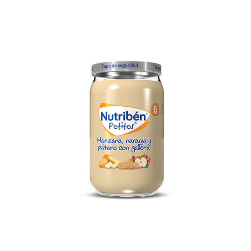 NUTRIBEN POTITOS MANZANA NARANJA Y PLÁTANO CON GALLETA 235G