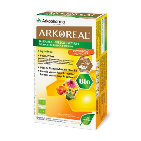 ARKOREAL JALEA REAL FRESCA BIO EQUINACEA PROPOLIS Y MIEL DE MANUKA 20 AMPOLLAS ARKOREAL JALEA REAL FRESCA BIO EQUINACEA PROPOLIS Y MIEL DE MANUKA 20 AMPOLLAS