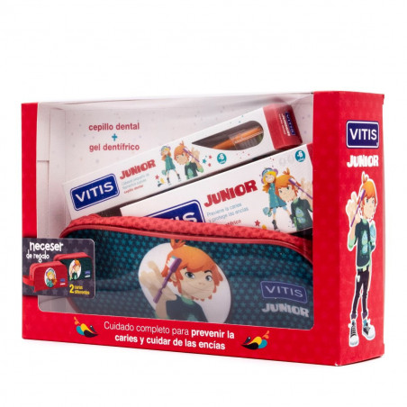 VITIS KIT JUNIOR CEPILLO + GEL DENTÍFRICO + NECESER REGALO VITIS KIT JUNIOR CEPILLO + GEL DENTÍFRICO + NECESER REGALO