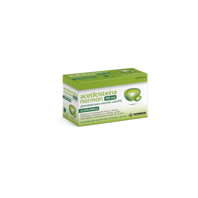 ACETILCISTEINA NORMON 200 MG 30 SOBRES GRANULADO PARA SOLUCION ORAL