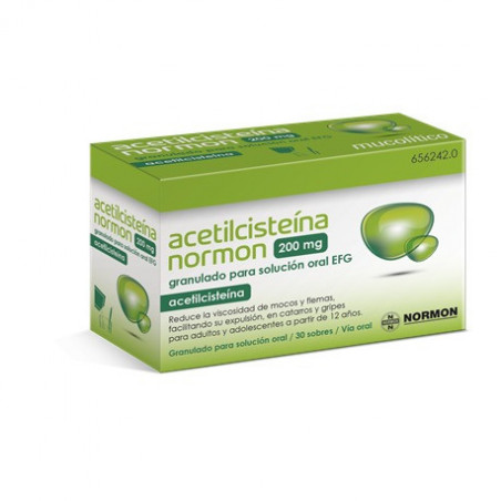 ACETILCISTEINA NORMON 200 MG 30 SOBRES GRANULADO PARA SOLUCION ORAL