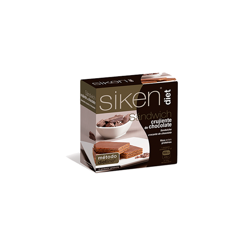 SIKEN DIET SANDWICH CRUJIENTE DE CHOCOLATE 6 UNIDADES