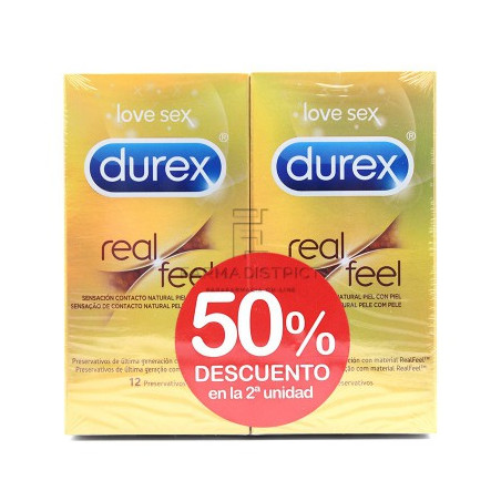 DUREX PRESERVATIVOS REAL FEEL DUPLO 2x12 DUREX PRESERVATIVOS REAL FEEL DUPLO 2x12