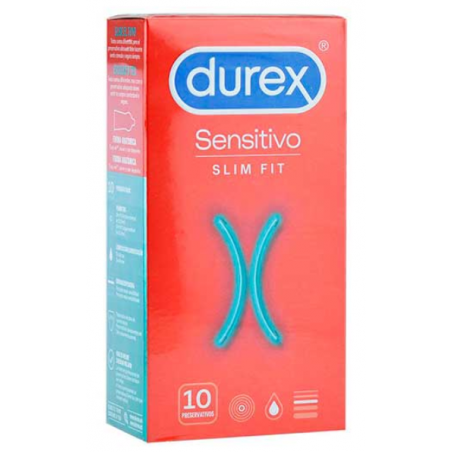 DUREX SENSITIVO SLIM FIT PRESERVATIVOS 10U