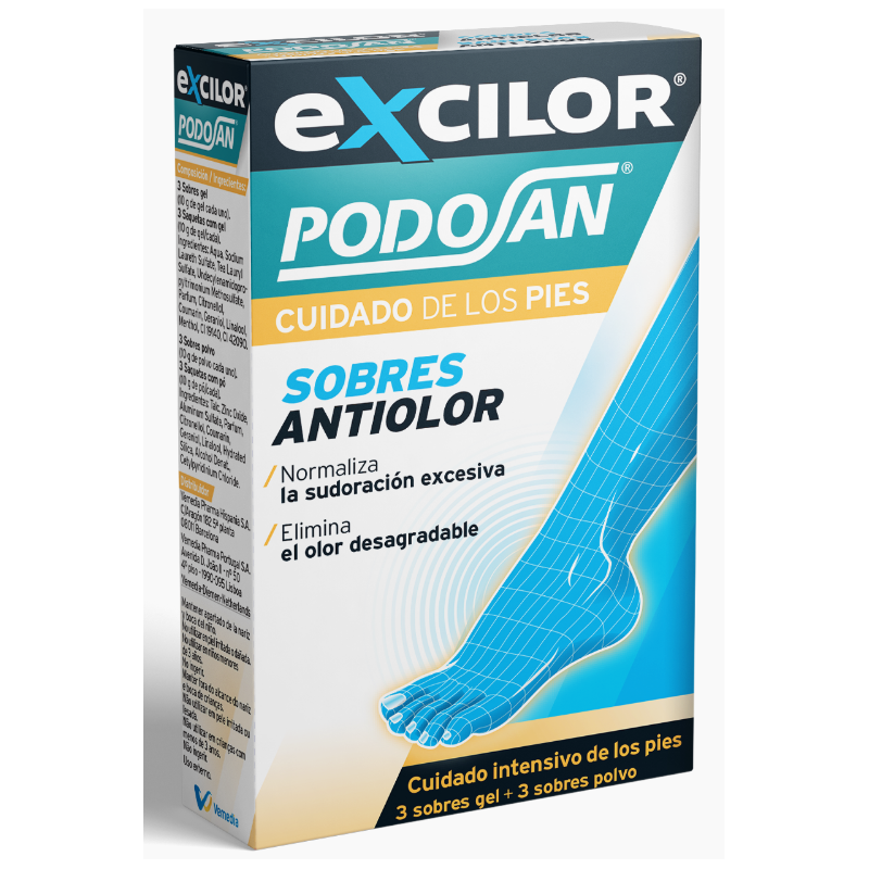 PODOSAN SOBRES PARA LA TRANSPIRACIÓN DE LOS PIES.